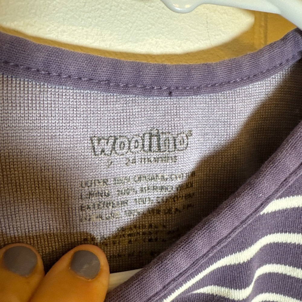 Woolino 4 Season® Ultimate Baby Sleep Bag, Merino Wool & Organic Cotton Stripes - Picture 6 of 9